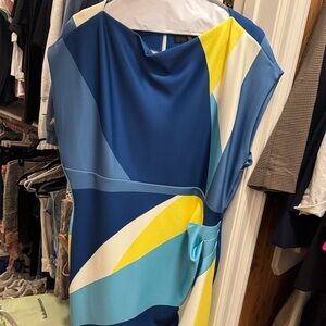 Colorful Donna Karan Geometric Dress